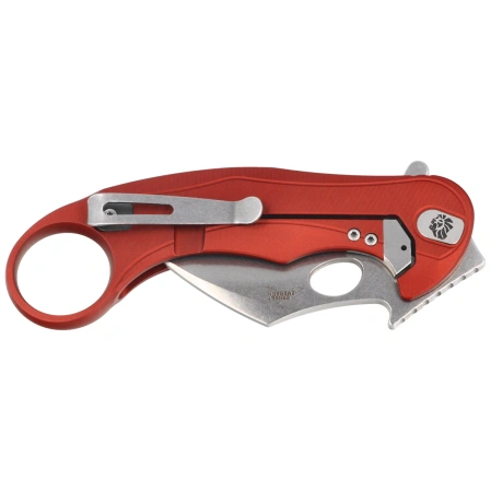 LionSteel L.E.One Mid Karambit Knife Red Aluminium, Stonewashed M390 by Emerson Design (LE2 A RS)