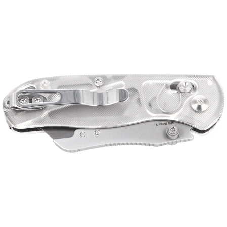 Kizer Uti Bear 1 Knife White Acrylic, Bead Blasted SK5 / 50Cr15MoV by Azo (V3619JA5)