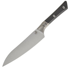 Microtech Utility Kitchen Knife Titanium Bolster/Black G10, Stonewashed MK390 (3400B-10BK)