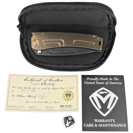 Medford Marauder-H T/E Bronze Titanium, Bronze HW/Clip, Black DLC S45VN by Greg Medford (MK045SPD-36A1-T1CP-BP)