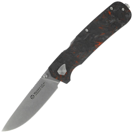 Nóż składany Maserin Pulse 630/FCA Black-Orange Fat Carbon, Stonewashed MagnaCut by Igor Bortolussi