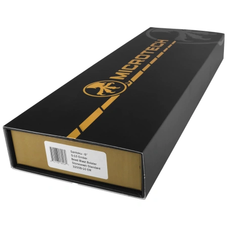 Nóż kuchenny Microtech Santoku 6'' Titanium Bolster/Ember G10, Stonewashed M390MK (3200B-10EM)