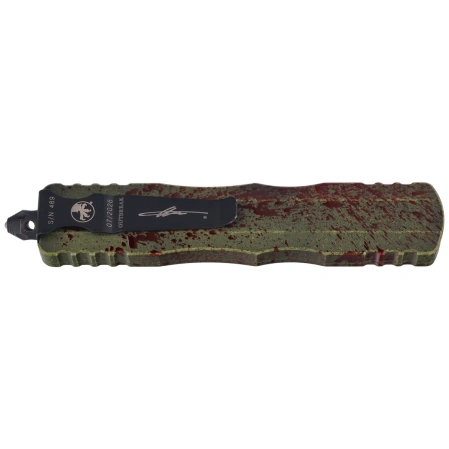 Nóż automatyczny OTF Microtech Dirac Delta D/E Signature Outbreak Deep Engraved Aluminium, Outbreak M390 by Tony Marfione (227-1OBDS)