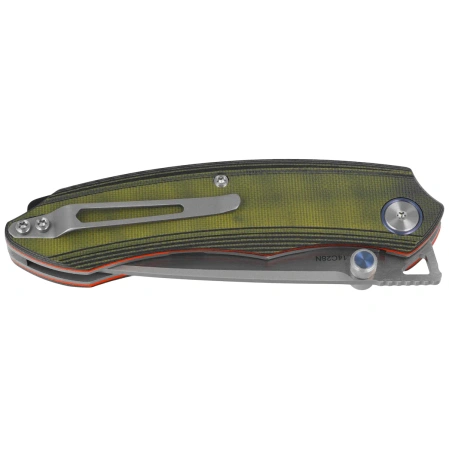 Nóż składany Remette Wild Species GC103 Green G10, Fine Hand Grinding 14C28N