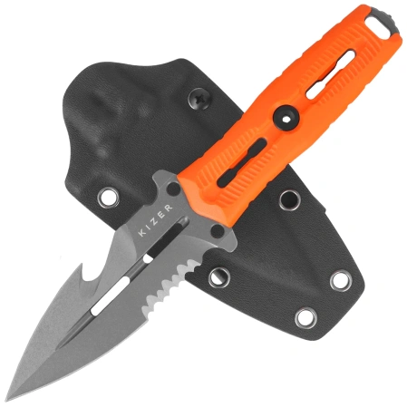 Nóż Kizer Norcross D/E Orange G10, Gray Stonewashed Nitro-V by L.F (ZX-FB01A5)