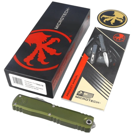 Nóż automatyczny OTF Microtech Ultratech Gen IV T/E OD Green Aluminium, Apocalyptic M390MK by Tony Marfione (11234-10APOD)
