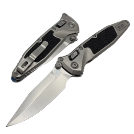 Microtech Socom Ram-Lok S/P-M Marfione Select Knife Gray Titanium, Blue HW, Stonewashed M390MK by Tony Marfione (160RL-10SMS3)