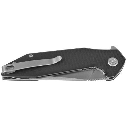 Kubey Nova KU117L Knife, Black G10, Satin 14C28N