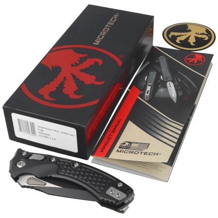 Nóż składany Microtech Amphibian Mini Ram-Lok S/E Frag Black Aluminium, Black M390MK by Tony Marfione (137MRL-1FR)