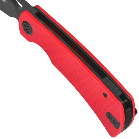 Kubey Gurkha Knife Red G10, Blackwashed 14C28N by Johan Jordaan (KU397E)