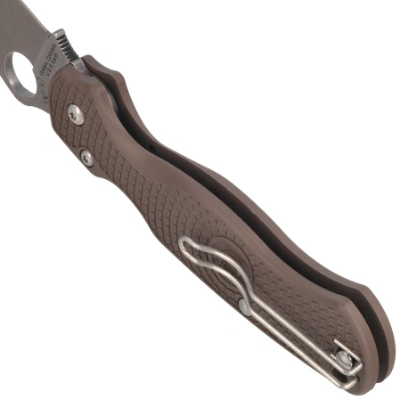 Spyderco Para Military 2 Sprint Run Knife Lightweight Brown FRN, Stonewashed CPM 15V by Sal, Eric Glesser (C81PBN15V2)
