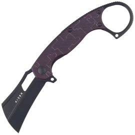 Kizer Dodo Karambit Knife Purple PC, Black PVD Nitro-V by Giedymin (V2702A2)