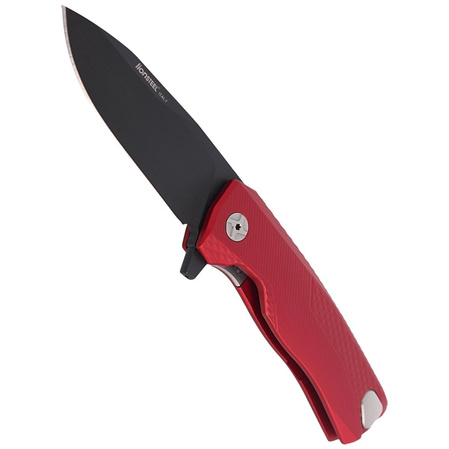 LionSteel ROK Knife Red Aluminum, Black M390 by Molletta (ROK A RB)