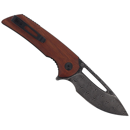 CIVIVI Knife Odium Cuibourtia Wood, Black Damascus by Ferrum Forge Knife Works (C2010DS-1)