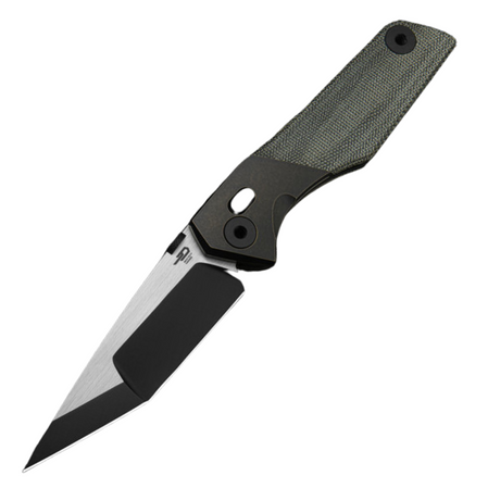 Nóż składany Bestech Cetus Black Bronze Titanium / Black Canvas Micarta, Black PVD / Satin M390 by Poltergeist Works (BT2304A)