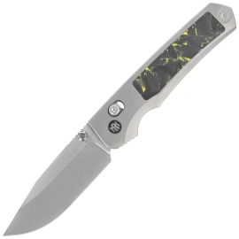 Nóż składany Remette RT-Aurora Gray Titanium / Carbon Fiber, Manual Fine Grinding Satin / Pearlescent M390 (AURA-Y)