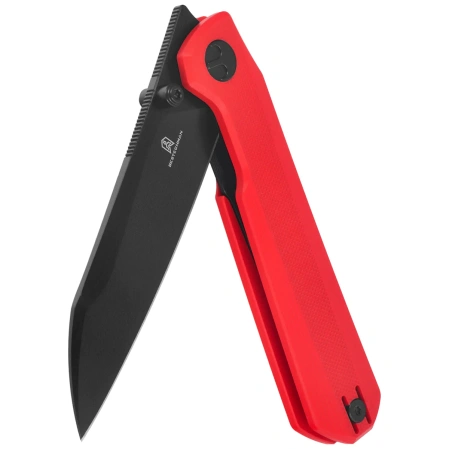 Bestechman Curvee Knife Red G10, Black PVD AEB-L by Ostap Hel (BMK20E)