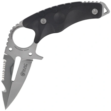 MAC Coltellerie Gunslinger Scuba Diving Knife Black FRN, Satin 420 by Riccardo Silva (MC GLRSA.N)