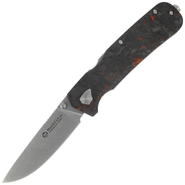 Nóż składany Maserin Pulse 630/FCA Black-Orange Fat Carbon, Stonewashed MagnaCut by Igor Bortolussi