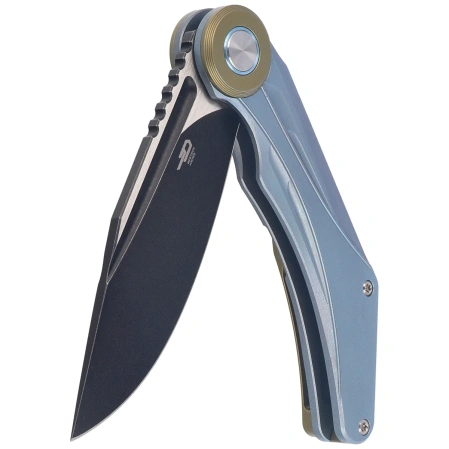 Bestech Seraph Knife Blue Titanium, Black Stonewashed / Satin M390 by Kombou (BT2403D)
