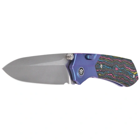 Nóż składany Remette Meteor Titanium/Ultimate Warrior Camo Carbon Fiber, Anodizing Pearlescent M390 (RTPT-UC)