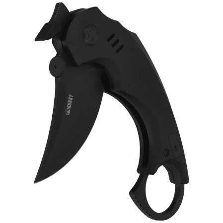 Kubey Jaw Pikal Knife Black G10, Black Stonewashed 14C28N by MUZI Design (KU440F)