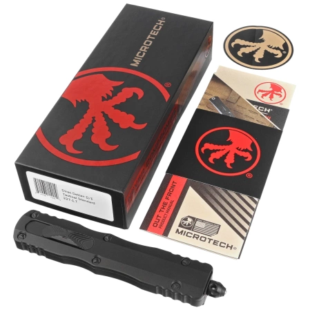 Microtech Dirac Delta D/E OTF Knife Black Aluminum, Tactical M390 by Tony Marfione (227-1T)