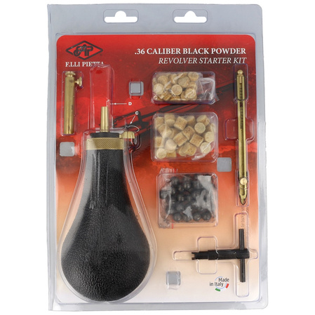 Pietta kit for black-powered revolver .36: gunpowder gun, measuring cup, cap gun, felt nails, bullets, fireplace wrench (AC1410/36)