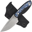 Kizer Finch Knife Black G10/Blue-White Vortex Micarta, Satin AEB-L by Vincent Rizzo (1134A3)