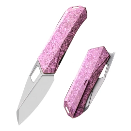 Nóż składany Remette Woodpecker Crystal Purple Titanium, Hand Grinding Pearlescent M390 (RTWP-IP)