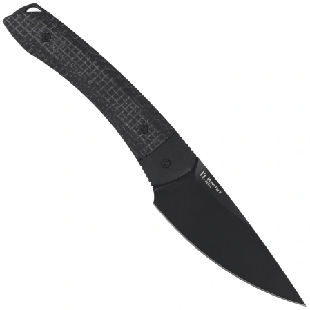 Kizer MoMo Fix 3 Knife Black Micarta/ Black G10, Black PVD AEB-L by Vladimir Legachev (1124A4)