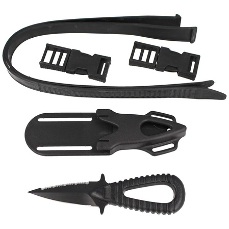 Nóż nurkowy MAC MicroSub 2 Black ABS, Black Idroglider W 1.4060