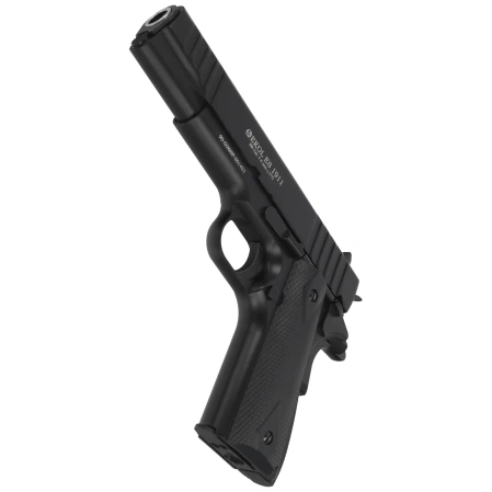 Zestaw pistolet wiatrówka Voltran Ekol ES 1911 v2 Black 4.5 mm - Blow Back, 1500 BBs, 10 kapsuł, tarcze