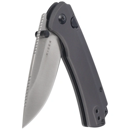 Kizer T1 BD Knife Gray Aluminum Satin Elmax by Uli Hennicke (Ki3490.2BDA1)