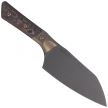 Microtech Santoku 6'' Signature Kitchen Knife Bronze Titanium Bolster / Live Wire Carbon Fiber, Black DLC M390MK (3200B-1DLCLWCFS)