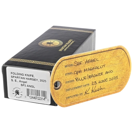 Nóż składany Spartan Blades Harsey Folder Special Edition Angel Blue Titanium, Bronze HW, Satin MagnaCut by William W. Harsey Jr. (SF5ANGL)