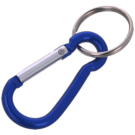 FOX 5 Aluminium Spring Clip Hook Carabiner, Blue