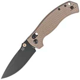 Fox Anzu Bronze Aluminium, Black PVD MagnaCut by Les George Knife (FX-560 ALBR)