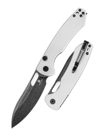 Bestechman Firebird Knife White G10, Black PVD Stonewashed D2 (BMK05E)