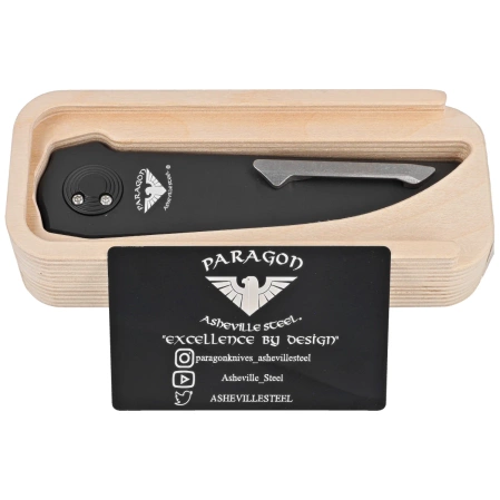 Paragon Phoenix Black Aluminum, Satin CPM S35VN (PHOENIX-CB-S)