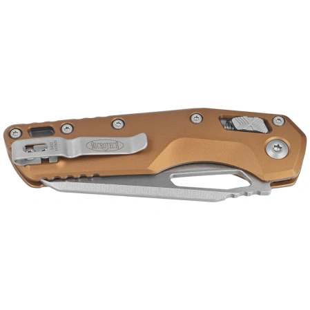 Microtech MSI S/E Knife Tan Slab Side Aluminum, Stonewashed M390MK by Tony Marfione (210-10TA)
