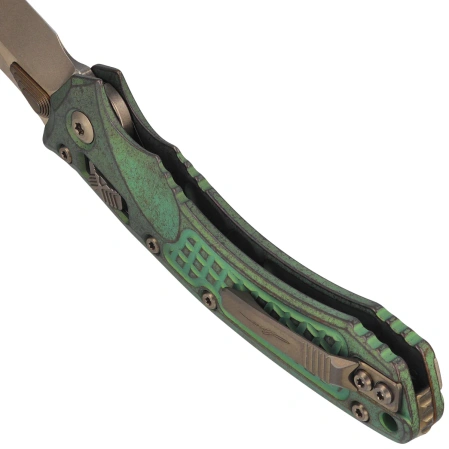 Nóż składany Microtech Marfione Select Amphibian Ram-Lok S/E Antique Green Frag Titanium, Bronzed Stonewashed M390MK by Tony Marfione (137RL-13FRMS1)