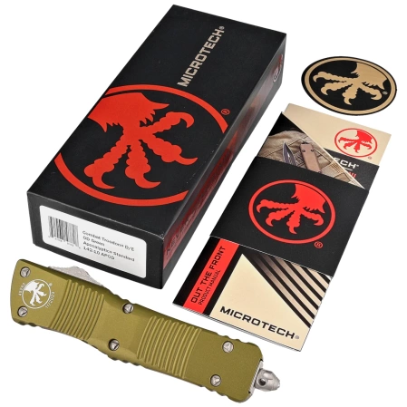 Nóż automatyczny OTF Microtech Combat Troodon D/E OD Green Aluminium, Apocalyptic M390 by Tony Marfione (142-10APOD)
