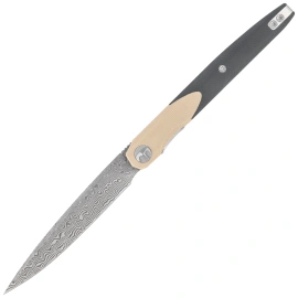 Bestechman Lanza Knife Khaki-Black G10, Damascus by Grzegorz Grabarski (BMK14-D-2)