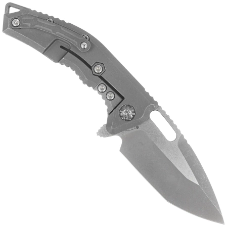 Heretic Medusa Manual T/E Battleworn Gray Titanium, Battleworn MagnaCut Knife by Tony Marfione Jr. (H009-5A-TIBATTLE)