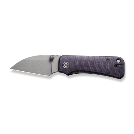 Civivi Knife Baby Banter Wharncliffe Purple Canvas Micarta, Grey Stonewashed Nitro-V by Ben Petersen (C19068SC-2)