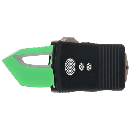 Microtech Exocet T/E Jedi Master OTF Knife Black Aluminum, Green M390 by Tony Marfione (158-1JM)