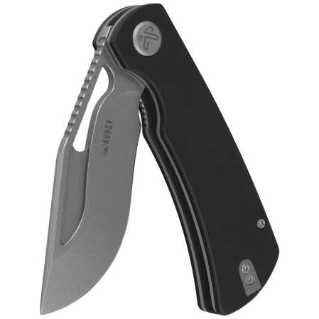 Kubey Gurkha Knife Black G10, Beadblasted 14C28N by Johan Jordaan (KU397A)