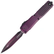 Nóż automatyczny OTF Microtech Ultratech Gen IV D/E Purple Abrasion Half Tri-Grip Aluminium, Purple Abrasion M390MK by Tony Marfione (11224HT-1PUAA)