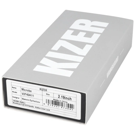 Kizer Microbe Knife Aluminum Foil G10, Satin 14C28N by Maksim Epifantsev (V2742A11)